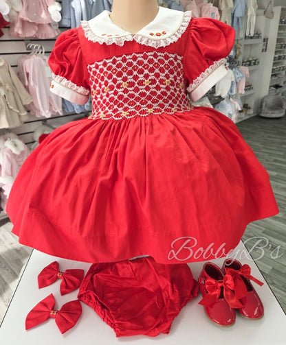 RWG1 - Red Smocked dress