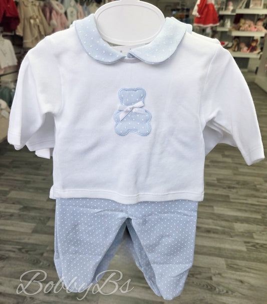 MOD02- Blue Cotton teddy trouser set