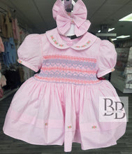 Load image into Gallery viewer, SPD21 - Pink Smocked dress set