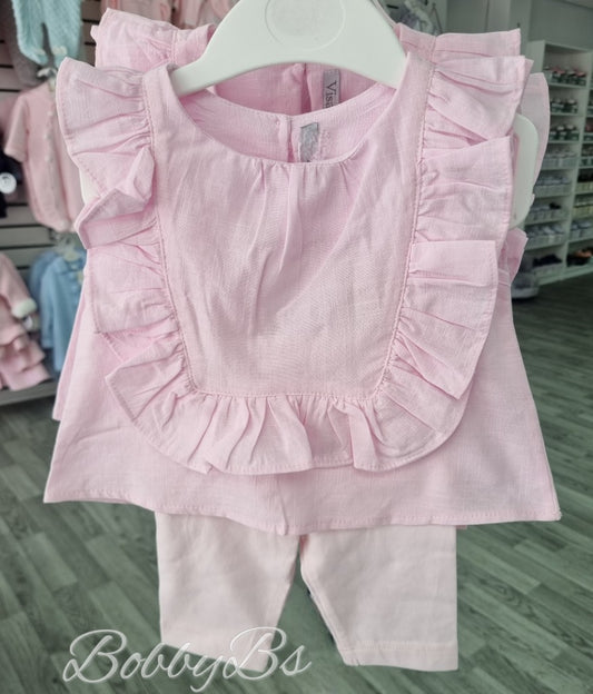 8732 - Pink cotton legging set