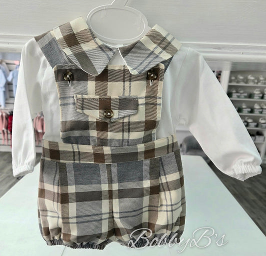 M0045 - Beige Checked 2PC