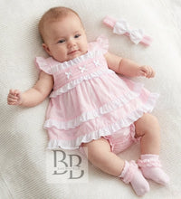 Load image into Gallery viewer, 6368-  Pink Smocked 3pc dress set