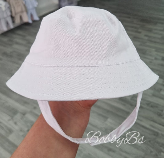 0192 - White bucket sun hat
