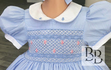 Load image into Gallery viewer, SPD11 - Blue Smocked dress