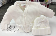 B108 - Double Bow Cardigan & Hat