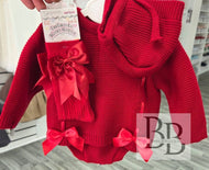 26/121 - Red Bow 2PC Knitted set