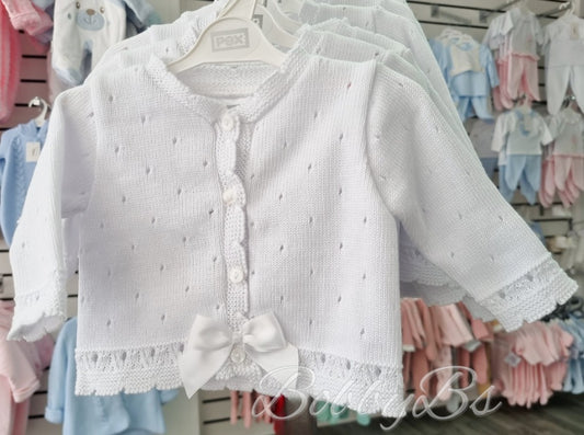 MIRANDA - White Bow Cardigan