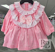 2415 - Pink Jacquard Dress set