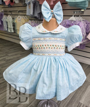 Load image into Gallery viewer, BABF1 - Blue smocked dress set