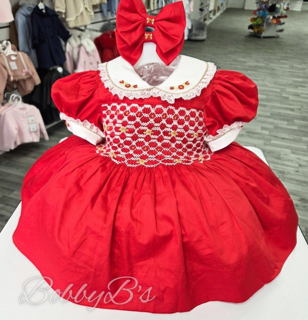 RWG1 - Red Smocked dress