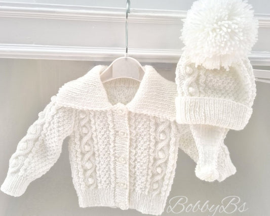 HMT9 - Aran patterned cardigan set