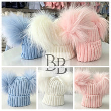 Load image into Gallery viewer, 4791 - Ribbed Double Pompom Hat