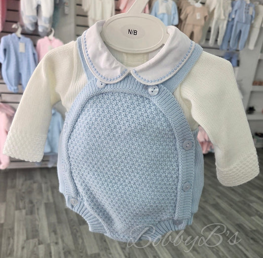 25/610 - Blue knitted romper set