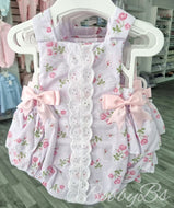 LPFR4 - Floral cotton double bow romper