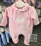 HALLIE - Pink Velour Babygrow