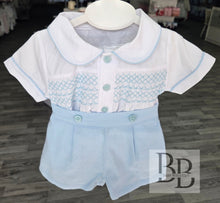 Load image into Gallery viewer, 7238 - Baby &amp; Toddler Boys Smocked Short Set | 0-6 Months to 3-4 Years