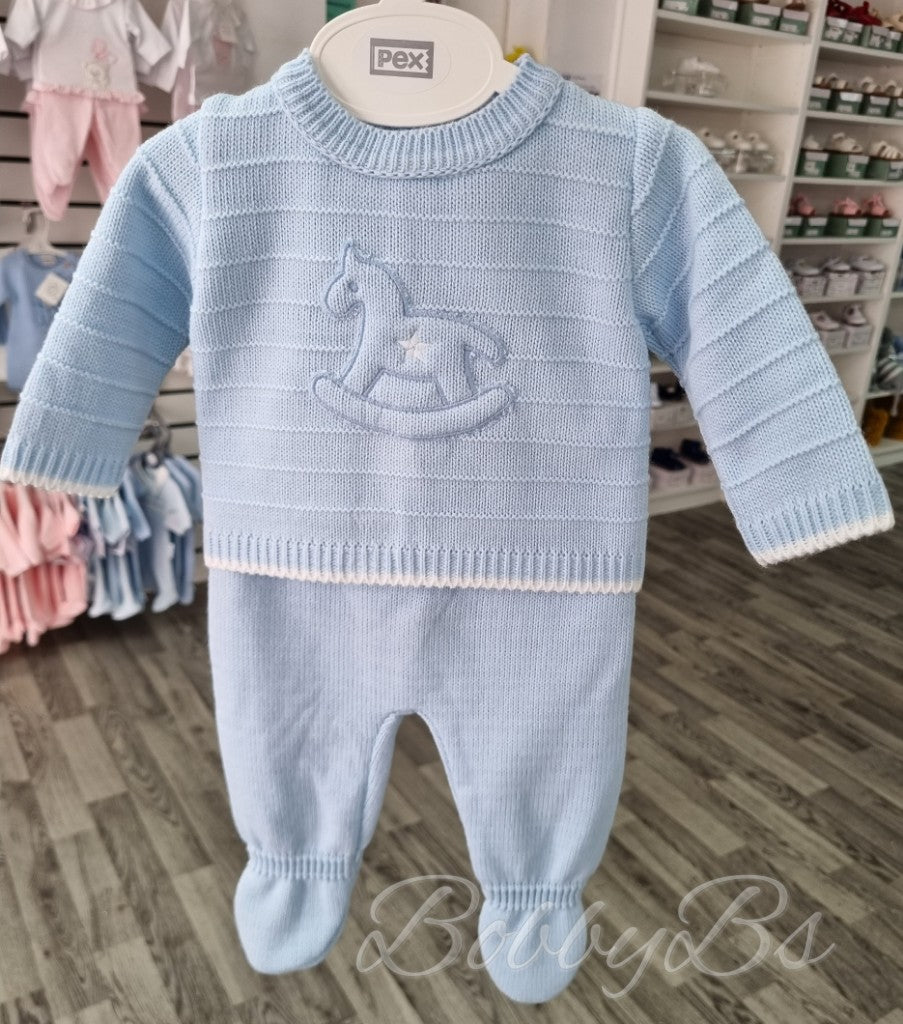 DANIEL - Knitted Blue Trouser set