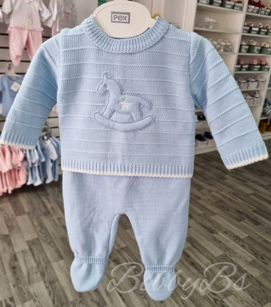 DANIEL - Knitted Blue Trouser set