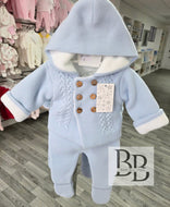 C3262 - Baby Blue Padded Knitted trouser set