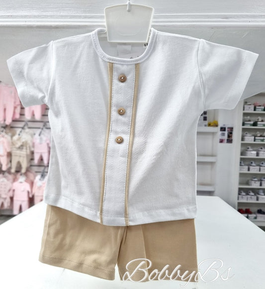 MOD63 - Beige cotton short set