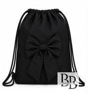 BLACK Single Bow Drawstring Schoolbag