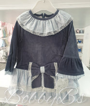 Load image into Gallery viewer, MD1575 ~ Blue Drop waist long sleeve dress.