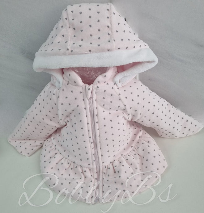 Baby girls pink padded hooded jacket