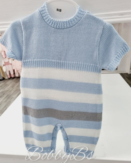 MC56 - Blue knitted stripe all in one