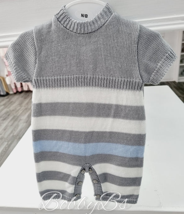 MC56 - Grey knitted stripe all in one