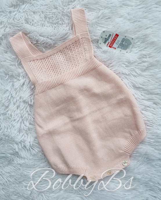 BABY80 - Fine knit pink romper