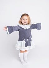 Load image into Gallery viewer, MD1575 ~ Blue Drop waist long sleeve dress.
