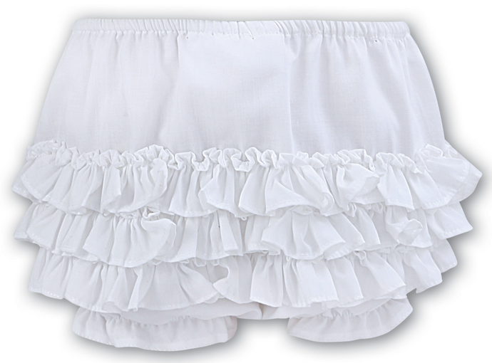 Sarah Louise white baby girls frilly knickers 